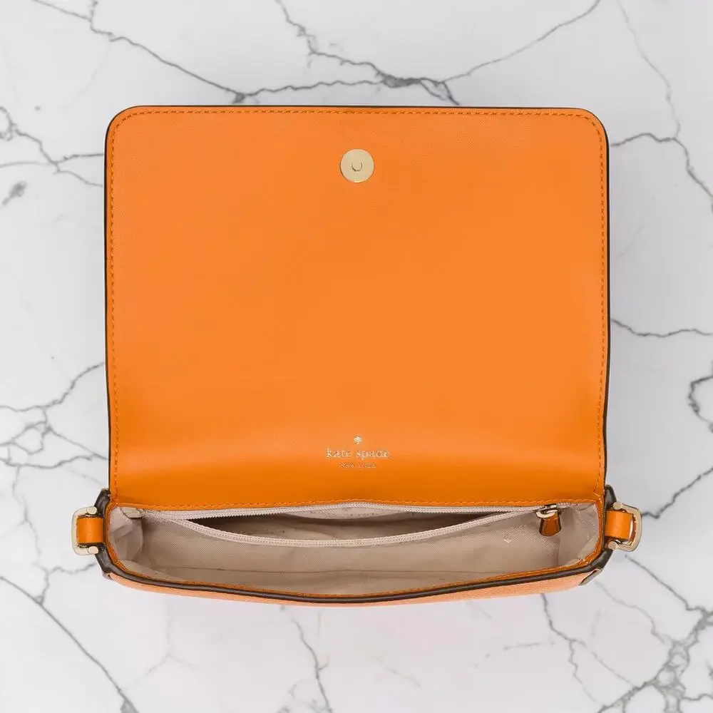 Kate Spade NWT Lena Mini Crossbody Bag Leather Orange Zinnia KH784 MSRP $299